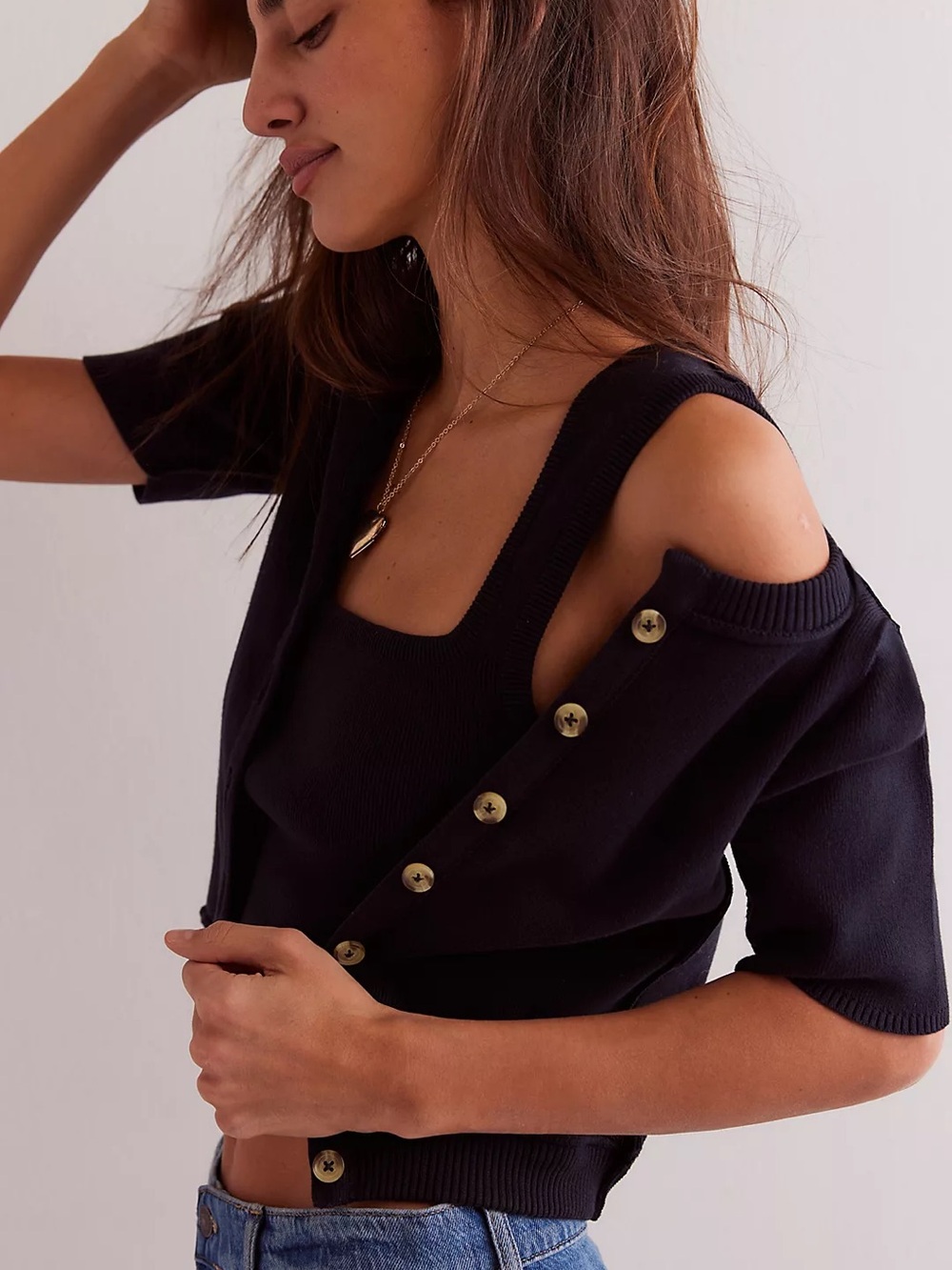 We The Free NY Twosie Knit Top - Black